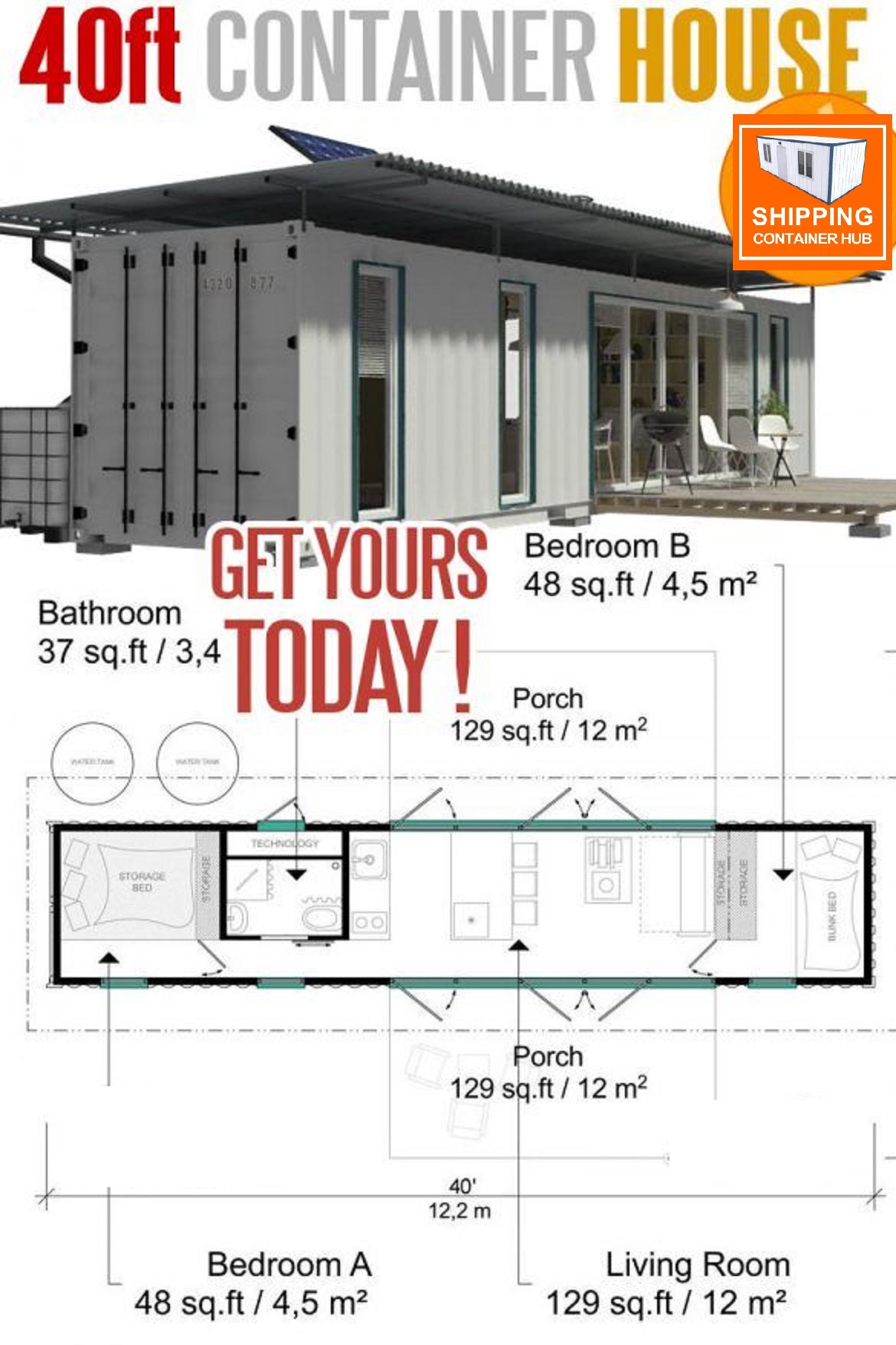 40 foot shipping container dimensions