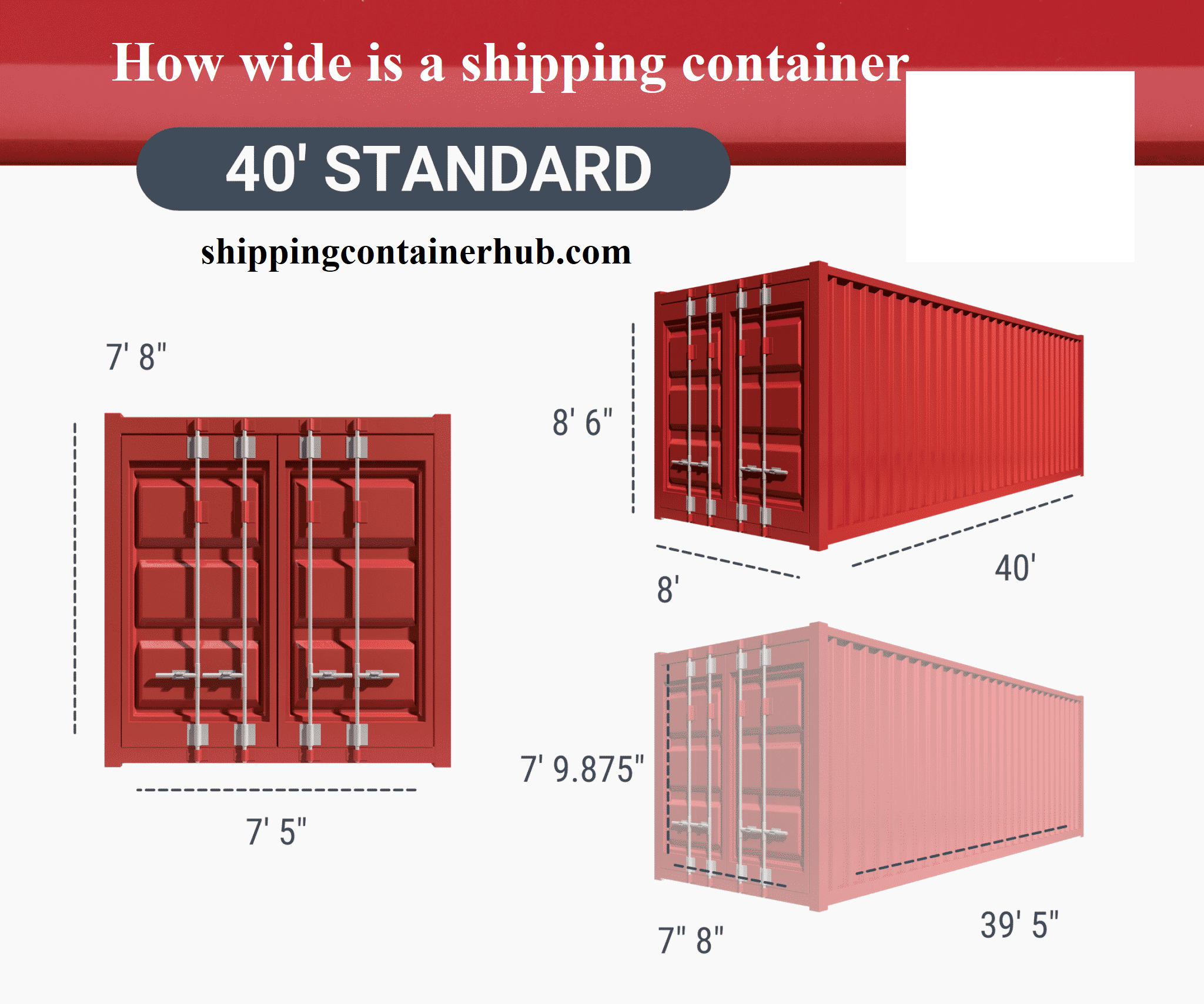 How wide is a shipping container