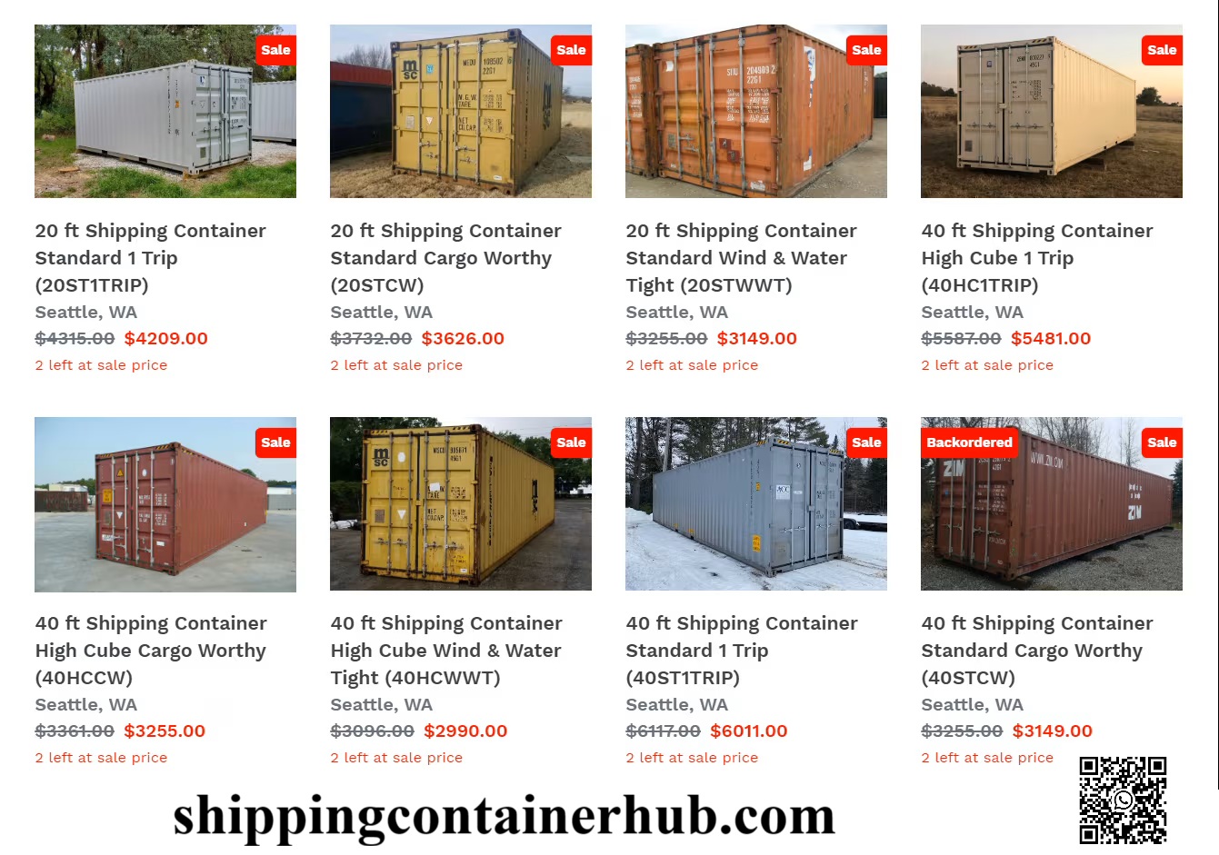Prices for Shipping Containers