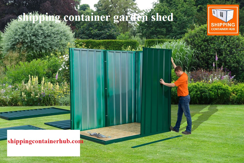 Stylish shipping container garden shed.